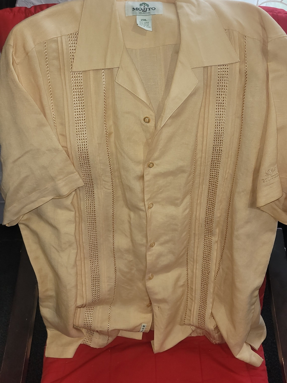 Moth Beige Short-Sleeve Casual Button-Down Shirt